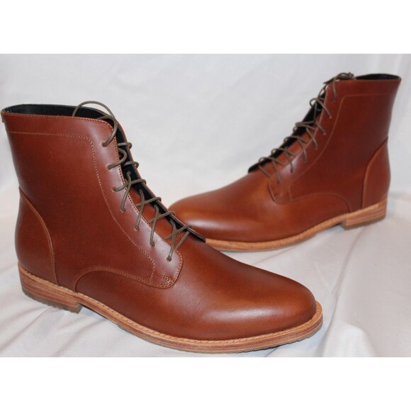 NISOLO MEN'S EVERYDAY LACE UP LEATHER BOOTS BRANDY BROWN SZ 10 $280 NIB - Picture 3 of 6